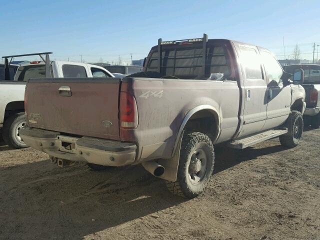 1FTSW31P54EB34578 - 2004 FORD F350 SRW S BURGUNDY photo 4