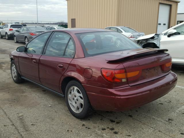 1G8ZK52762Z103568 - 2002 SATURN SL2 MAROON photo 3