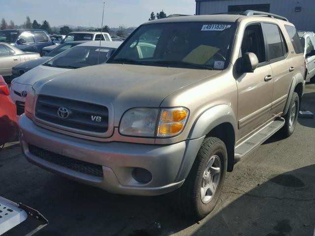 5TDBT44A51S039532 - 2001 TOYOTA SEQUOIA SR BEIGE photo 2