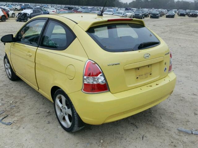 KMHCN36C39U124833 - 2009 HYUNDAI ACCENT SE YELLOW photo 3