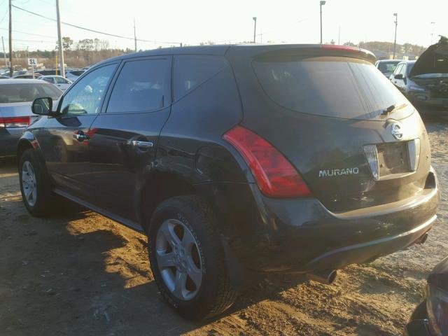 JN8AZ08T65W320781 - 2005 NISSAN MURANO SL BLACK photo 3