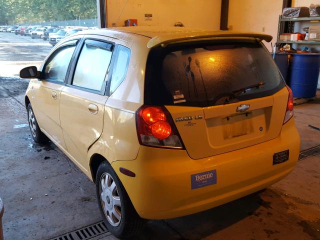 KL1TD626X5B357209 - 2005 CHEVROLET AVEO BASE Żółty zdjęcie 3