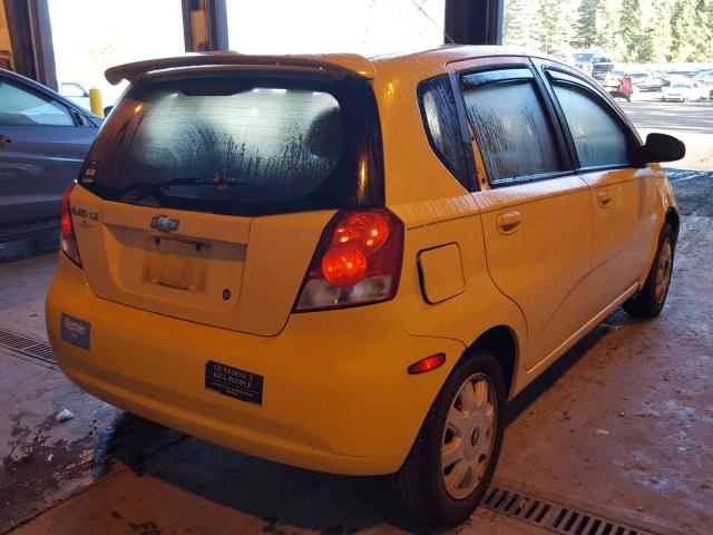 KL1TD626X5B357209 - 2005 CHEVROLET AVEO BASE Żółty zdjęcie 4