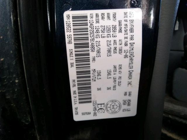 1D4GP25E57B140850 - 2007 DODGE CARAVAN SE BLUE photo 10