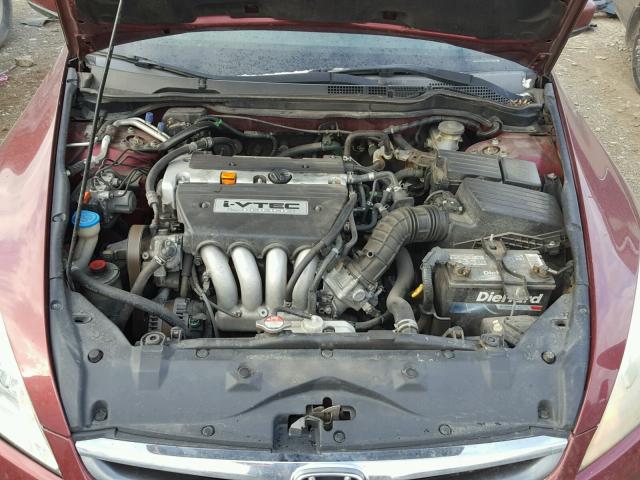 1HGCM563X6A122675 - 2006 HONDA ACCORD SE BURGUNDY photo 7