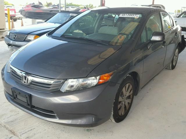 19XFB2F57CE091654 - 2012 HONDA CIVIC LX CHARCOAL photo 2