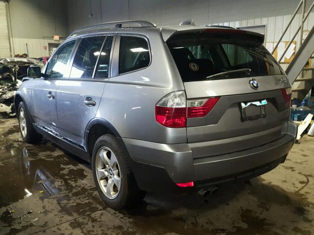 WBXPC93487WF29783 - 2007 BMW X3 3.0SI SILVER photo 3