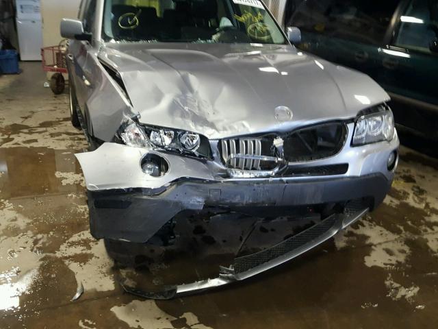 WBXPC93487WF29783 - 2007 BMW X3 3.0SI SILVER photo 9