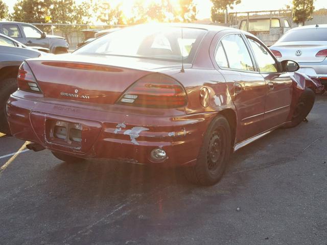 1G2NE52E95M102320 - 2005 PONTIAC GRAND AM S ბურგუნდია ფოტო 4