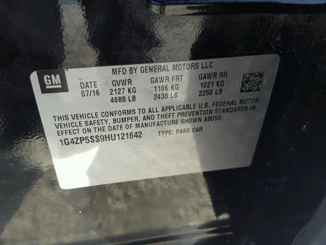 1G4ZP5SS9HU121642 - 2017 BUICK LACROSSE E 黑色 照片 10