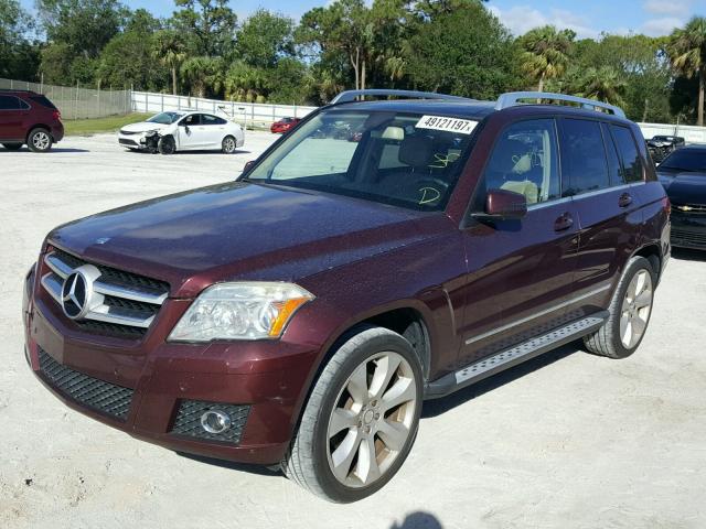 WDCGG5GB3AF375761 - 2010 MERCEDES-BENZ GLK 350 BURGUNDY photo 2