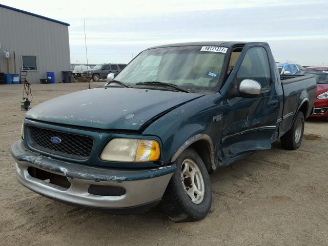 1FTEX17L1VKC16779 - 1997 FORD F150 GREEN photo 2