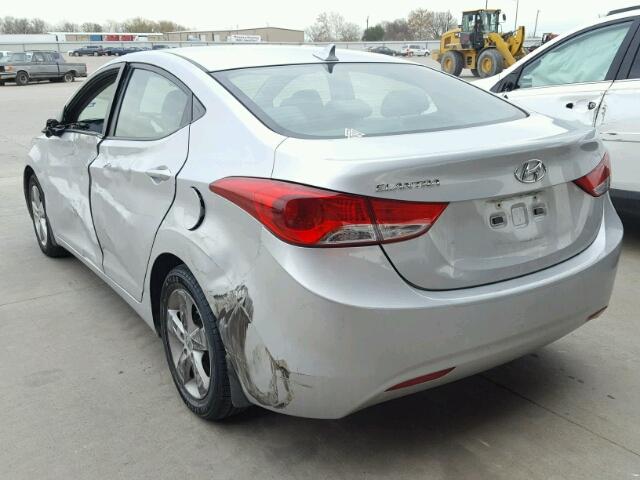 KMHDH4AE1CU316656 - 2012 HYUNDAI ELANTRA GL SILVER photo 3