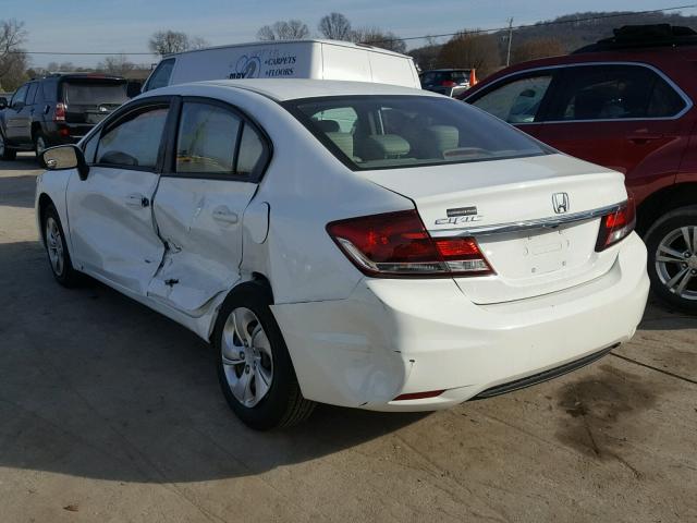 19XFB2F50EE056201 - 2014 HONDA CIVIC LX WHITE photo 3