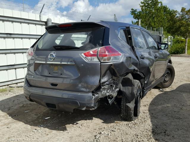 JN8AT2MT9GW007634 - 2016 NISSAN ROGUE S GRAY photo 4