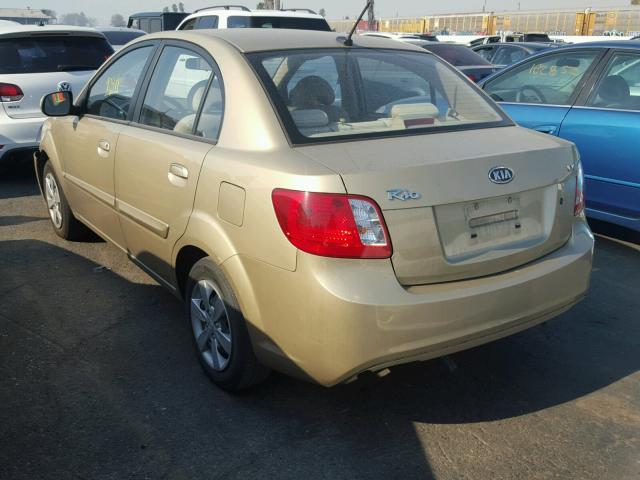 KNADH4A33A6646235 - 2010 KIA RIO LX GOLD photo 3