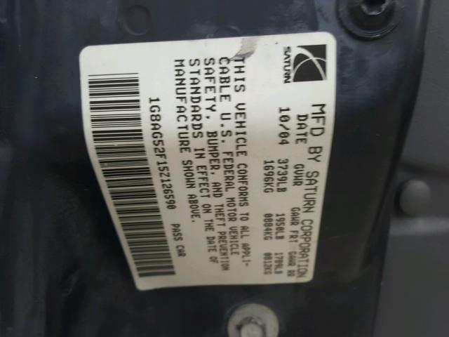 1G8AG52F15Z126590 - 2005 SATURN ION LEVEL 红色 照片 10