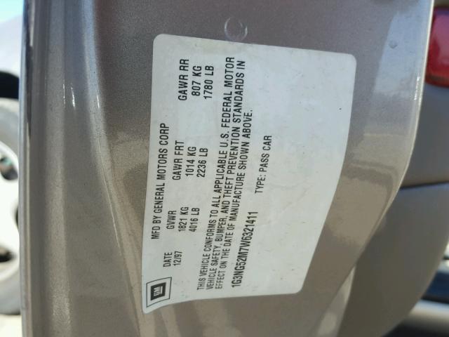 1G3NG52M7W6321411 - 1998 OLDSMOBILE CUTLASS GL 金色 照片 10