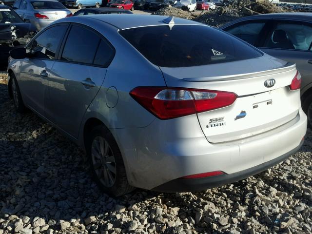 KNAFX4A67F5343476 - 2015 KIA FORTE LX SILVER photo 3