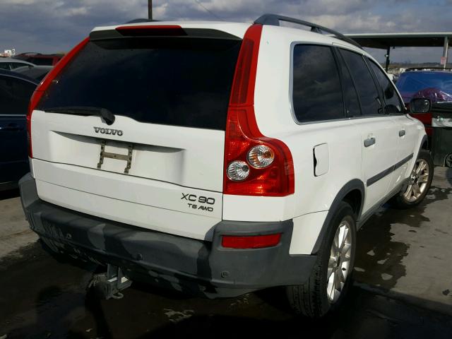 YV1CZ91H741123462 - 2004 VOLVO XC90 T6 WHITE photo 4