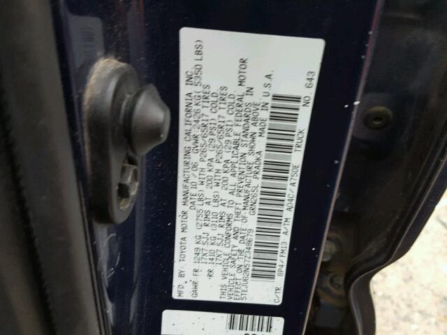 5TEJU62N57Z348679 - 2007 TOYOTA TACOMA DOU BLUE photo 10