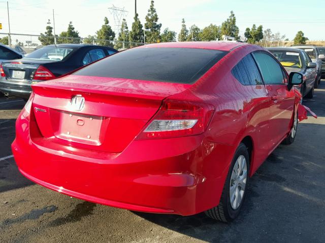 2HGFG3B5XCH527898 - 2012 HONDA CIVIC LX RED photo 4