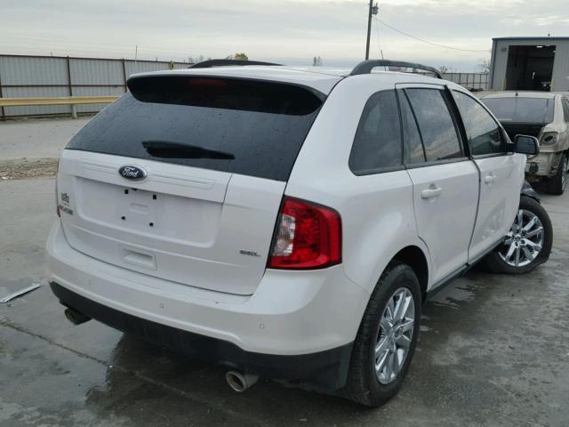 2FMDK3JC6DBB37031 - 2013 FORD EDGE SEL WHITE photo 4