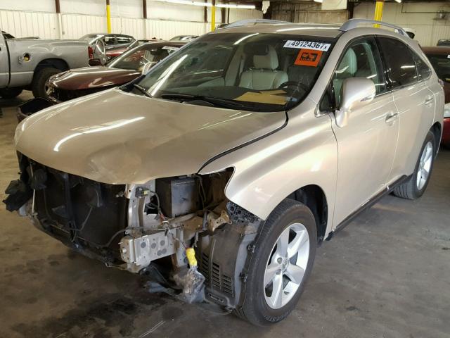 2T2ZK1BA4EC134922 - 2014 LEXUS RX 350 GOLD photo 2