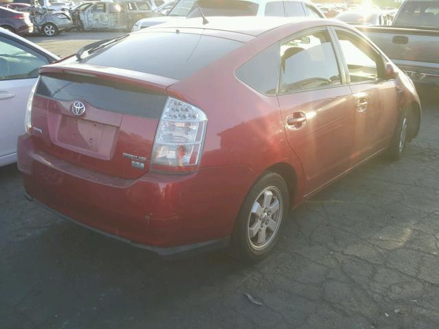 JTDKB20U767059547 - 2006 TOYOTA PRIUS RED photo 4