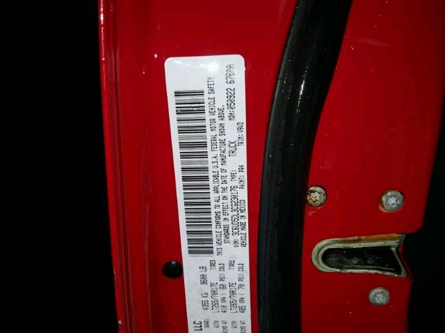 3C6UD5DL3CG230176 - 2012 DODGE RAM 2500 S RED photo 10