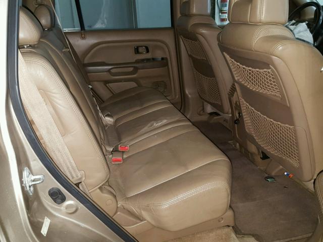 2HKYF18564H571704 - 2004 HONDA PILOT EXL GOLD photo 6