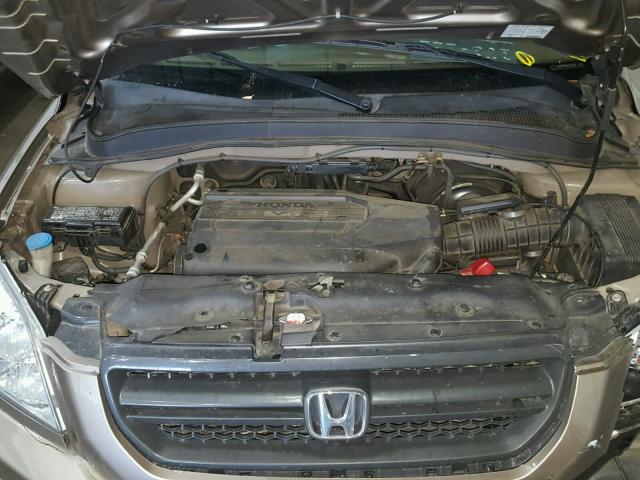 2HKYF18564H571704 - 2004 HONDA PILOT EXL GOLD photo 7