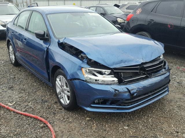 3VW2K7AJXFM250335 - 2015 VOLKSWAGEN JETTA BASE BLUE photo 1