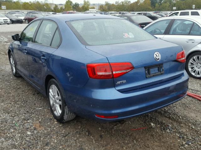 3VW2K7AJXFM250335 - 2015 VOLKSWAGEN JETTA BASE ლურჯი ფოტო 3