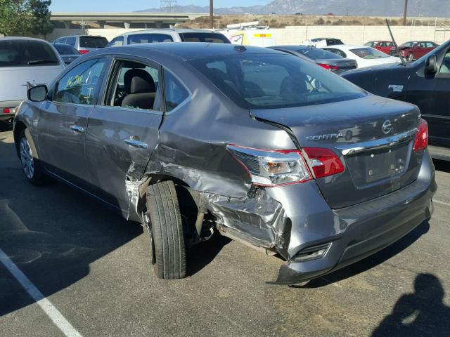 3N1AB7AP8HL672165 - 2017 NISSAN SENTRA S GRAY photo 3