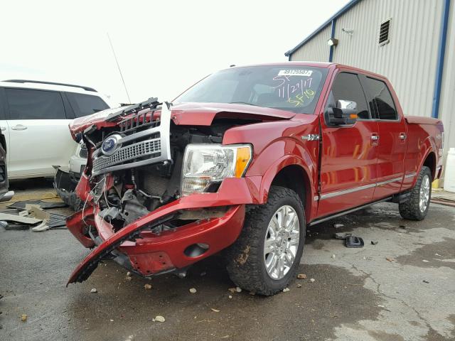 1FTFW1EV4AFA63796 - 2010 FORD F150 SUPER MAROON photo 2