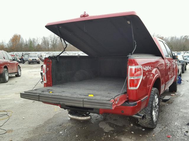 1FTFW1EV4AFA63796 - 2010 FORD F150 SUPER MAROON photo 4