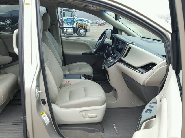 5TDYK3DC1FS646950 - 2015 TOYOTA SIENNA XLE BEIGE photo 5