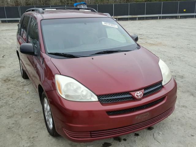 5TDBA23CX4S005216 - 2004 TOYOTA SIENNA LE BURGUNDY photo 1