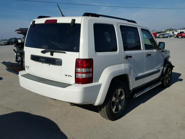 1J8GN28K88W173266 - 2008 JEEP LIBERTY SP WHITE photo 4