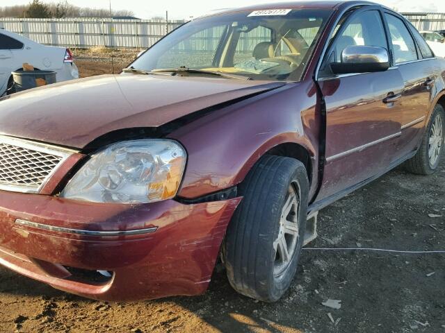 1FAFP25135G144830 - 2005 FORD FIVE HUNDR MAROON photo 9