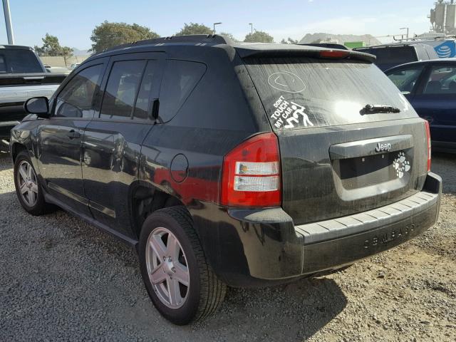 1J8FT47W37D107199 - 2007 JEEP COMPASS BLACK photo 3