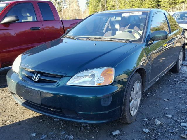 1HGEM22921L017093 - 2001 HONDA CIVIC SI GREEN photo 2