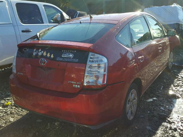 JTDKB20U797824423 - 2009 TOYOTA PRIUS RED photo 4