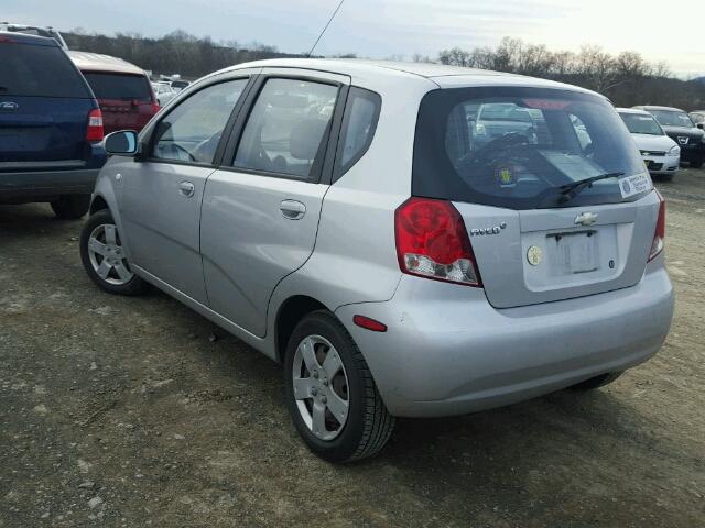 KL1TD66648B284367 - 2008 CHEVROLET AVEO BASE SILVER photo 3