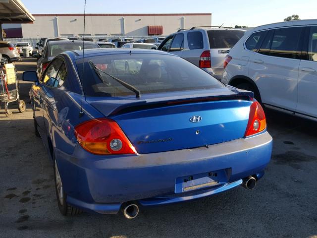 KMHHM65D94U144923 - 2004 HYUNDAI TIBURON BLUE photo 3