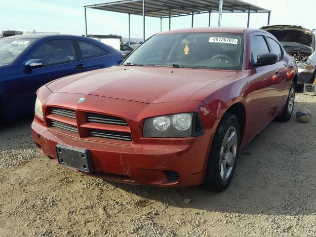 2B3KA43R08H315123 - 2008 DODGE CHARGER BURGUNDY photo 2