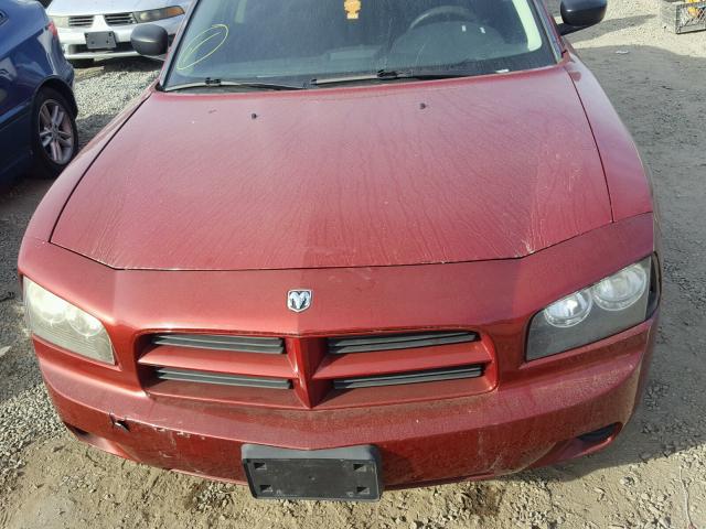 2B3KA43R08H315123 - 2008 DODGE CHARGER BURGUNDY photo 9