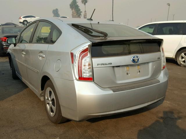 JTDKN3DU2C5438759 - 2012 TOYOTA PRIUS SILVER photo 3