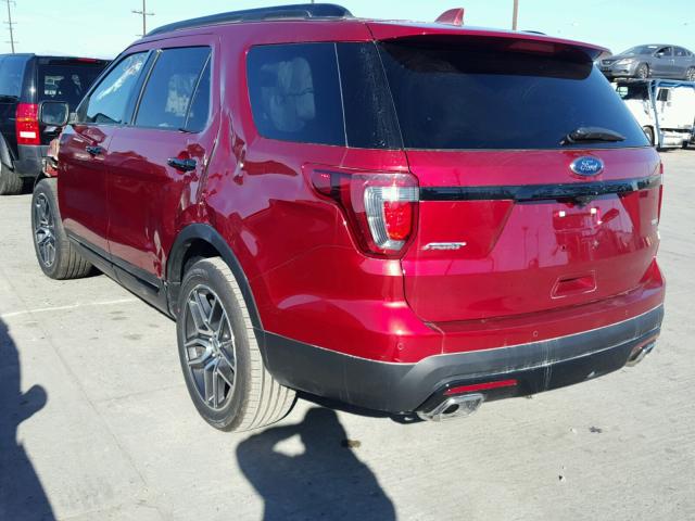 1FM5K8GTXHGD41130 - 2017 FORD EXPLORER S RED photo 3